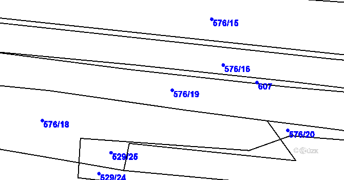 Parcela st. 576/19 v KÚ Bobrůvka, Katastrální mapa