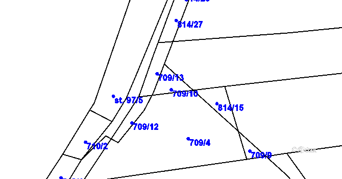 Parcela st. 709/10 v KÚ Bobrůvka, Katastrální mapa