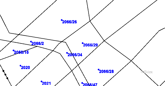 Parcela st. 2066/29 v KÚ Bobrůvka, Katastrální mapa