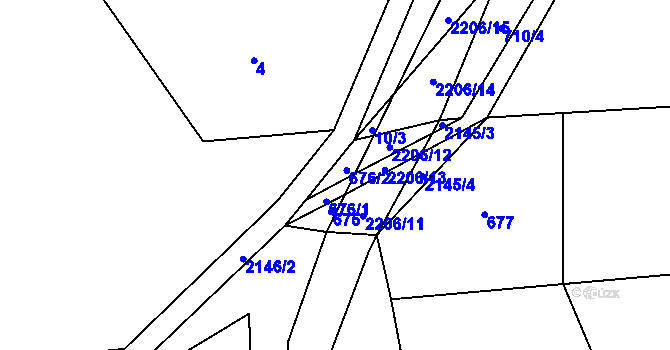 Parcela st. 676 v KÚ Bobrůvka, Katastrální mapa