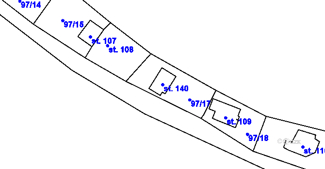 Parcela st. 140 v KÚ Boč, Katastrální mapa