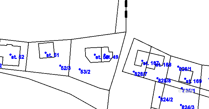 Parcela st. 49 v KÚ Smilov nad Ohří, Katastrální mapa