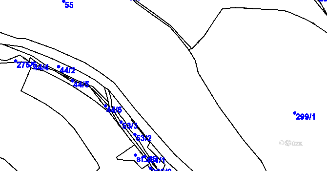 Parcela st. 55 v KÚ Malý Hrzín, Katastrální mapa