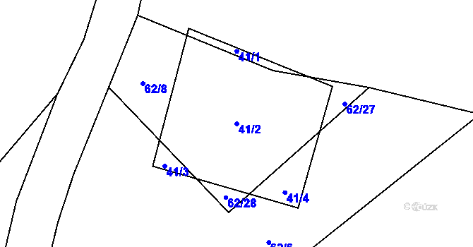 Parcela st. 41/2 v KÚ Boháňka, Katastrální mapa