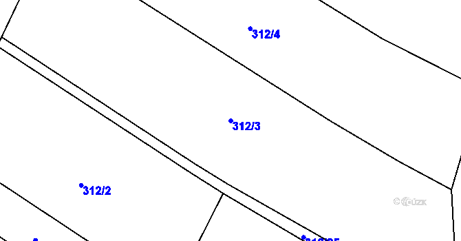 Parcela st. 312/3 v KÚ Boháňka, Katastrální mapa