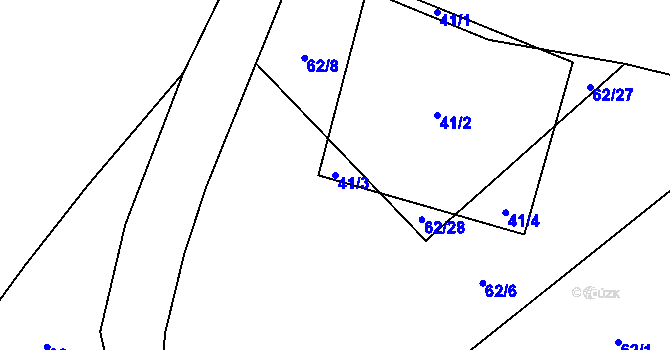 Parcela st. 41/3 v KÚ Boháňka, Katastrální mapa