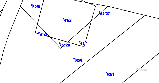Parcela st. 41/4 v KÚ Boháňka, Katastrální mapa