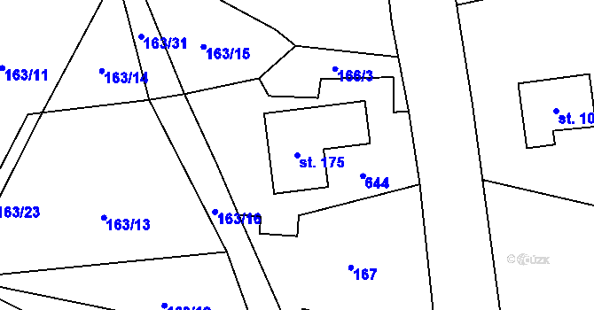Parcela st. 175 v KÚ Boháňka, Katastrální mapa