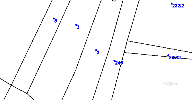 Parcela st. 2 v KÚ Chloumek u Hořic, Katastrální mapa