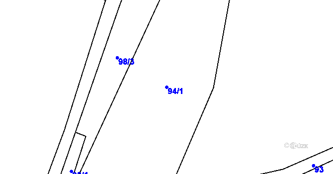 Parcela st. 94/1 v KÚ Chloumek u Hořic, Katastrální mapa