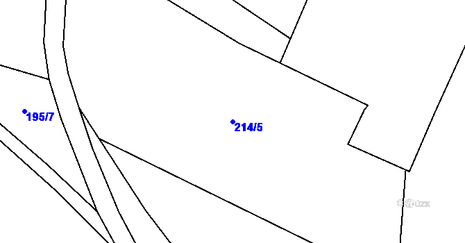Parcela st. 214/5 v KÚ Chloumek u Hořic, Katastrální mapa