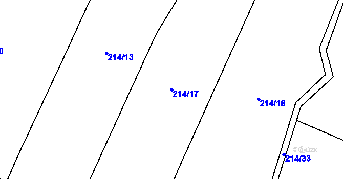 Parcela st. 214/17 v KÚ Chloumek u Hořic, Katastrální mapa