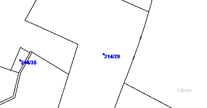 Parcela st. 214/29 v KÚ Chloumek u Hořic, Katastrální mapa