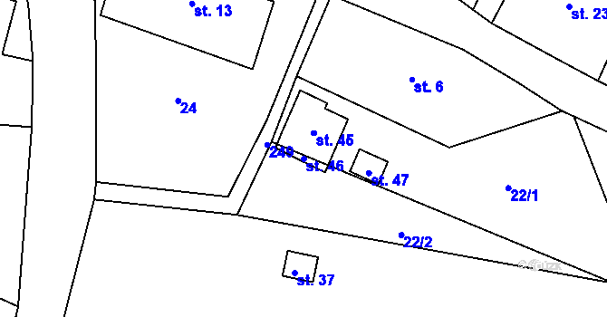 Parcela st. 46 v KÚ Chloumek u Hořic, Katastrální mapa
