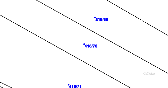Parcela st. 416/70 v KÚ Boharyně, Katastrální mapa