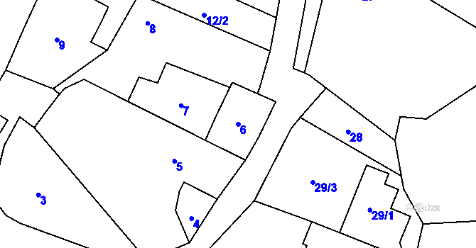 Parcela st. 6 v KÚ Puchlovice, Katastrální mapa