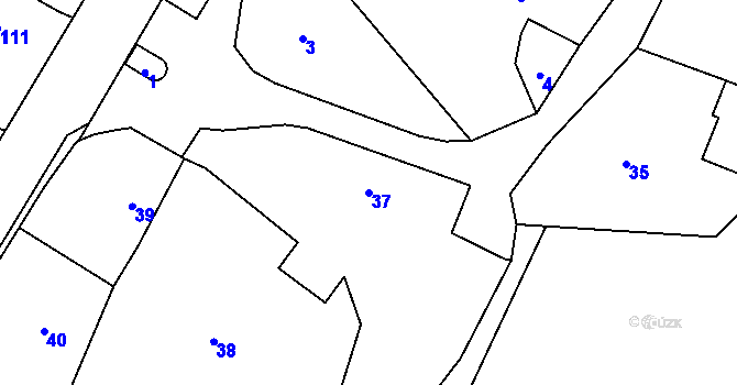 Parcela st. 37 v KÚ Puchlovice, Katastrální mapa