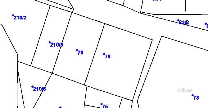 Parcela st. 79 v KÚ Puchlovice, Katastrální mapa