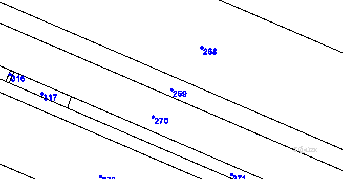 Parcela st. 269 v KÚ Puchlovice, Katastrální mapa