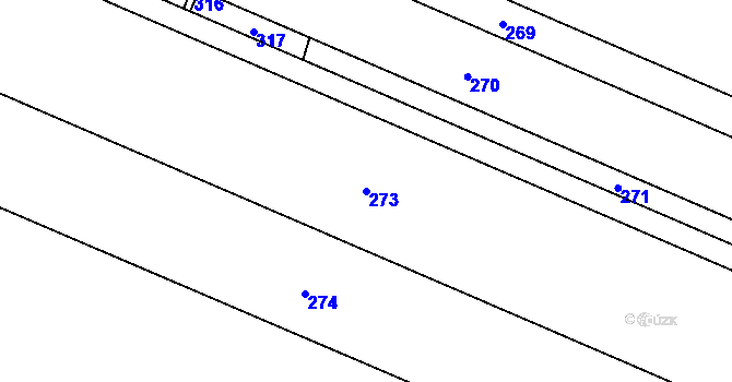 Parcela st. 273 v KÚ Puchlovice, Katastrální mapa