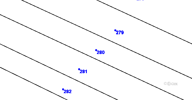 Parcela st. 280 v KÚ Puchlovice, Katastrální mapa
