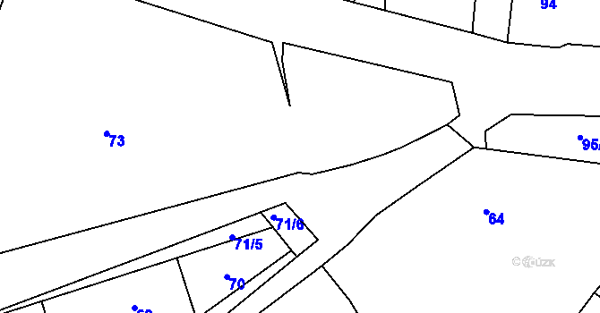 Parcela st. 95/3 v KÚ Puchlovice, Katastrální mapa