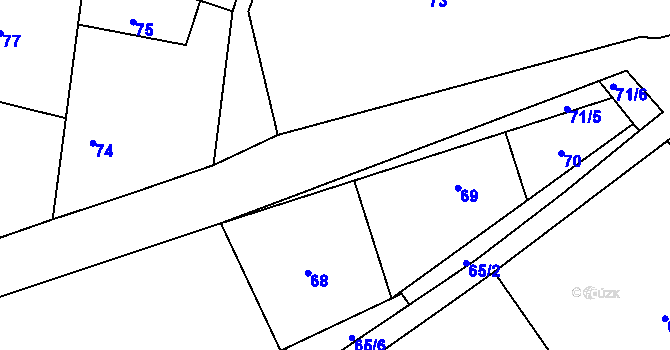 Parcela st. 71/1 v KÚ Puchlovice, Katastrální mapa
