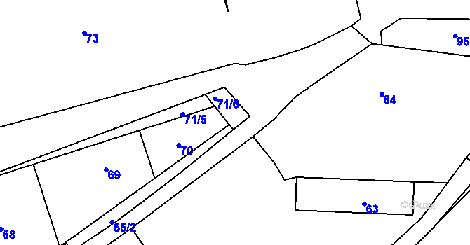 Parcela st. 65/3 v KÚ Puchlovice, Katastrální mapa