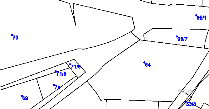 Parcela st. 65/4 v KÚ Puchlovice, Katastrální mapa