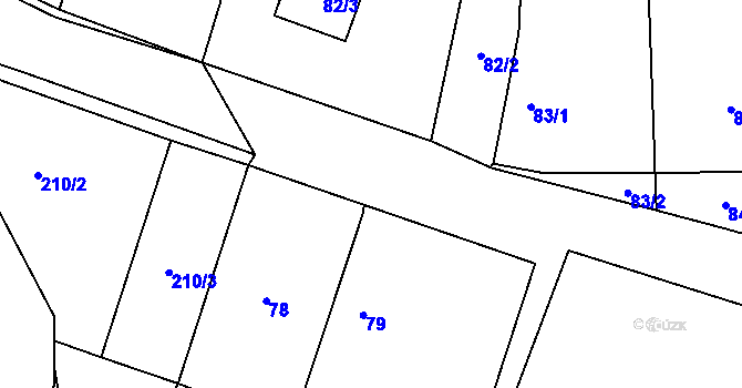 Parcela st. 95/5 v KÚ Puchlovice, Katastrální mapa