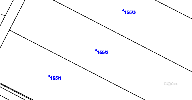 Parcela st. 155/2 v KÚ Puchlovice, Katastrální mapa