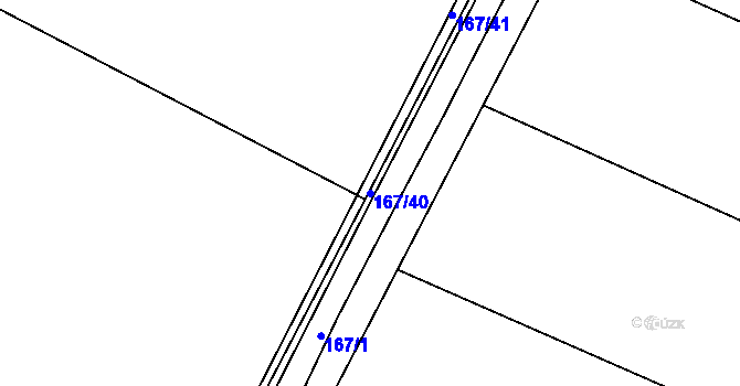 Parcela st. 167/40 v KÚ Puchlovice, Katastrální mapa