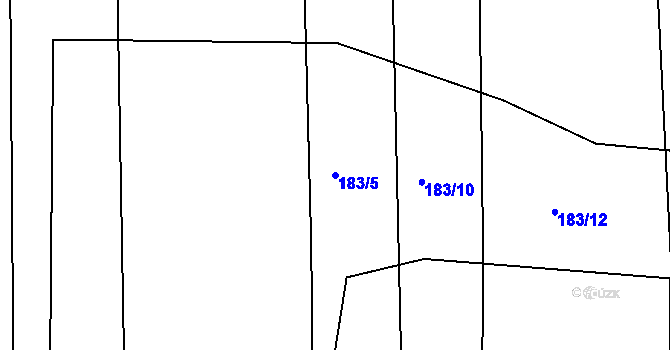Parcela st. 183/5 v KÚ Puchlovice, Katastrální mapa