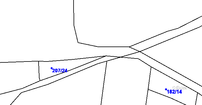 Parcela st. 207/26 v KÚ Puchlovice, Katastrální mapa