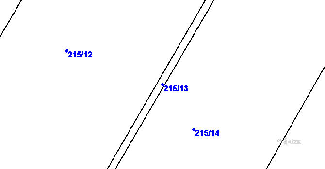 Parcela st. 215/13 v KÚ Puchlovice, Katastrální mapa