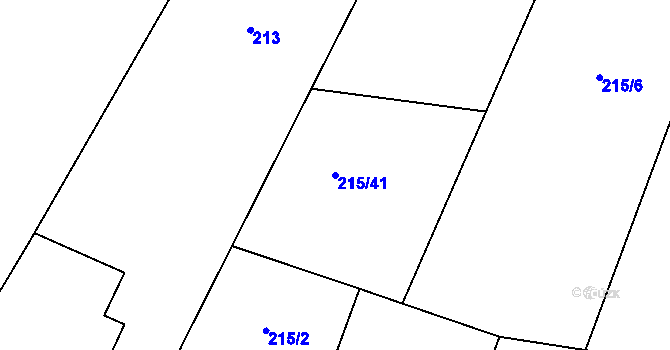 Parcela st. 215/41 v KÚ Puchlovice, Katastrální mapa
