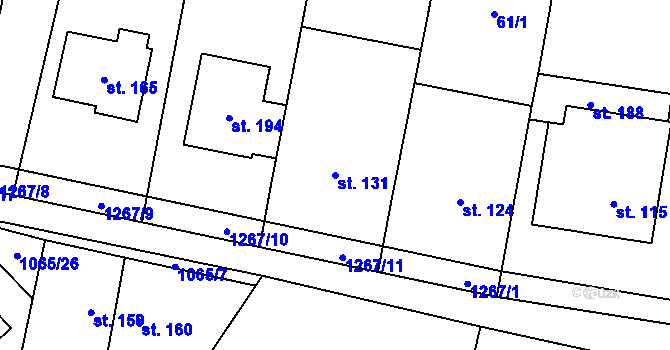 Parcela st. 131 v KÚ Bohaté Málkovice, Katastrální mapa