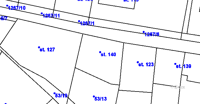 Parcela st. 140 v KÚ Bohaté Málkovice, Katastrální mapa
