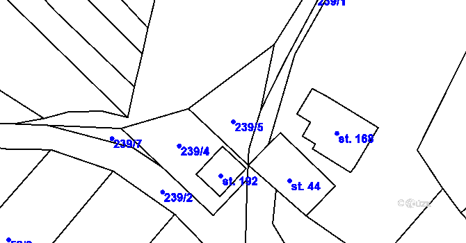 Parcela st. 239/5 v KÚ Bohaté Málkovice, Katastrální mapa