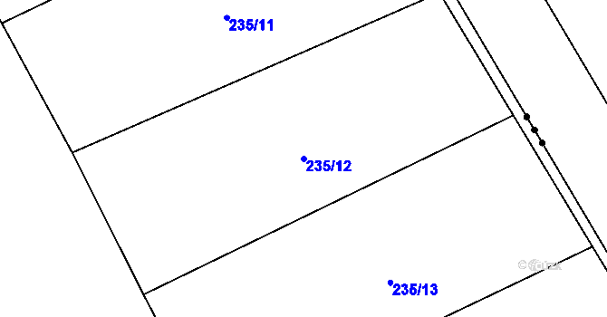 Parcela st. 235/12 v KÚ Bohaté Málkovice, Katastrální mapa