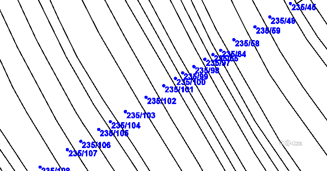Parcela st. 235/101 v KÚ Bohaté Málkovice, Katastrální mapa