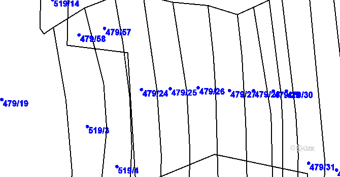 Parcela st. 479/25 v KÚ Bohaté Málkovice, Katastrální mapa