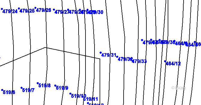 Parcela st. 479/31 v KÚ Bohaté Málkovice, Katastrální mapa