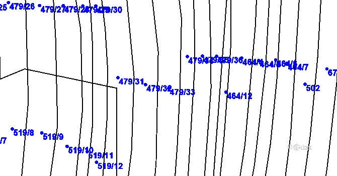 Parcela st. 479/33 v KÚ Bohaté Málkovice, Katastrální mapa