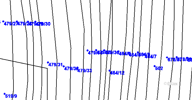 Parcela st. 479/35 v KÚ Bohaté Málkovice, Katastrální mapa