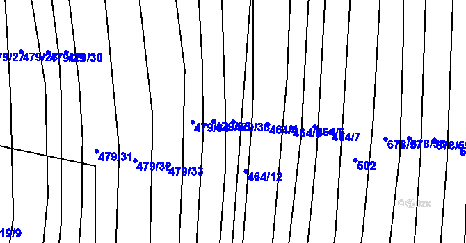 Parcela st. 479/36 v KÚ Bohaté Málkovice, Katastrální mapa