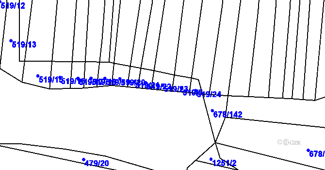 Parcela st. 519/23 v KÚ Bohaté Málkovice, Katastrální mapa