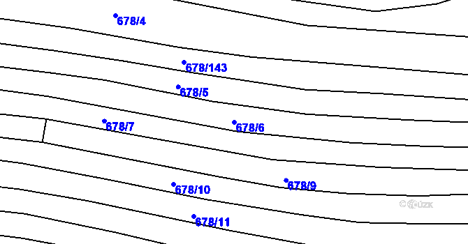 Parcela st. 678/6 v KÚ Bohaté Málkovice, Katastrální mapa