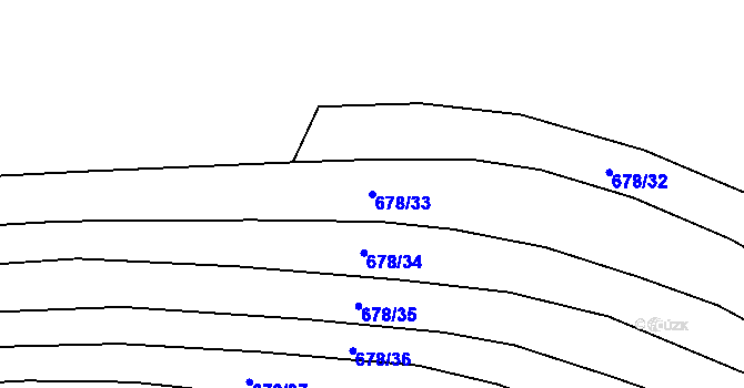 Parcela st. 678/33 v KÚ Bohaté Málkovice, Katastrální mapa