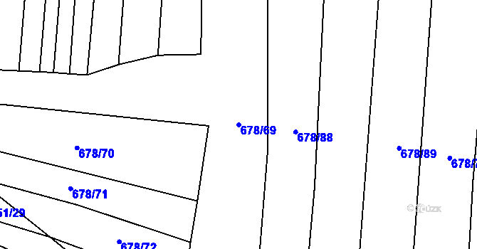 Parcela st. 678/69 v KÚ Bohaté Málkovice, Katastrální mapa